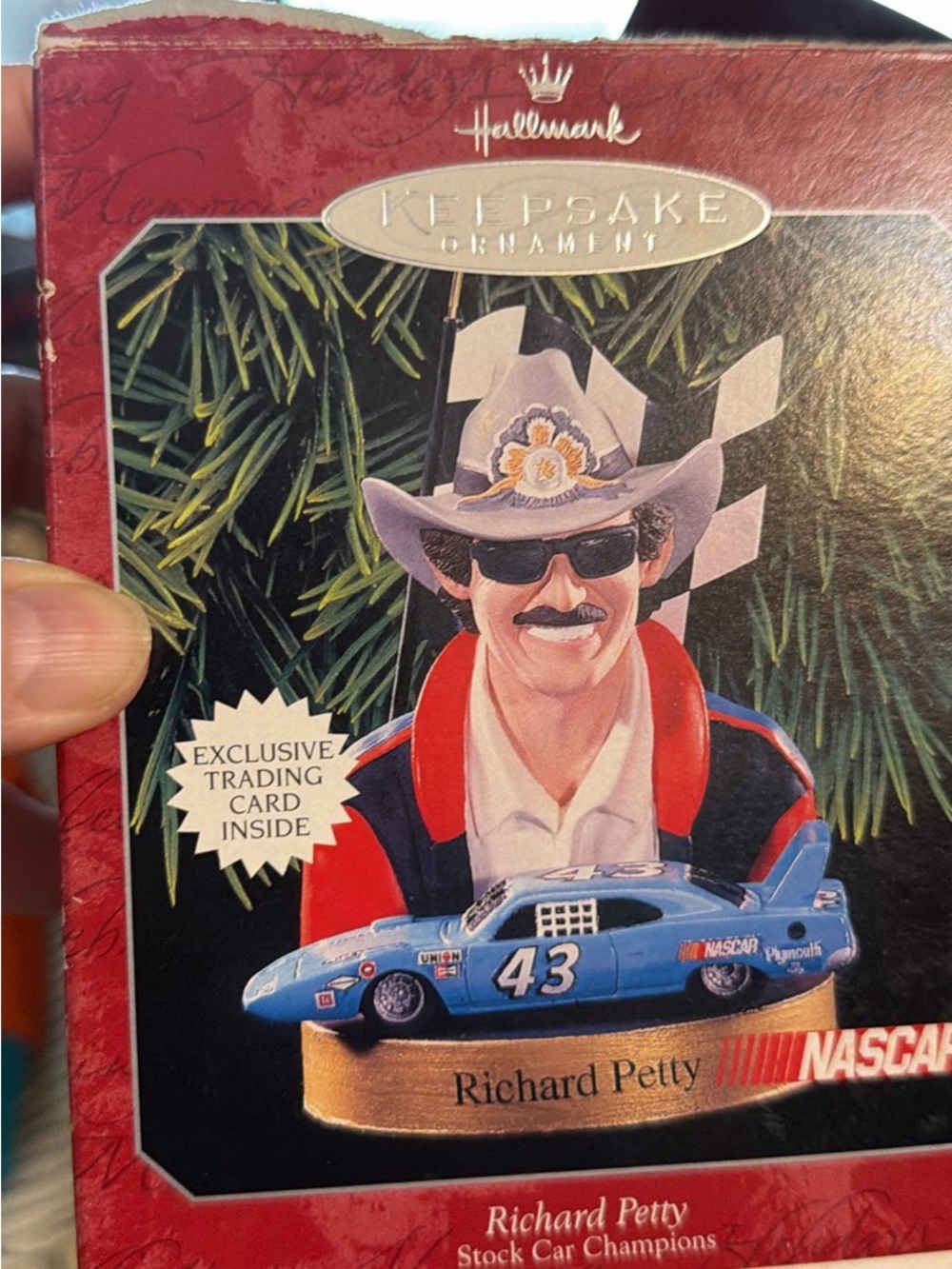 Hallmark Blue and Red Richard Petty Stock Car Ornament